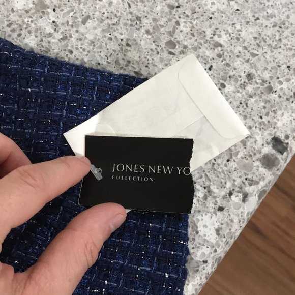 {Jones NY} NWT Cobalt Tweed Crew Blazer - Picture 12 of 14